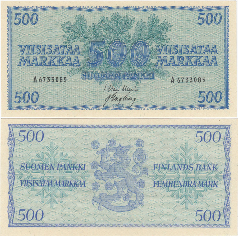 500 Markkaa 1956 A6733085 kl.9